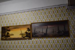 2x 1970’s Oil on Board Coastal Scenes by K. Ackroyd