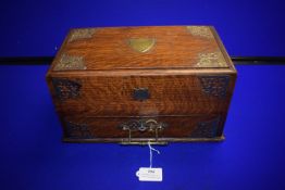 Brass Bound Oak Smoker’s Chest