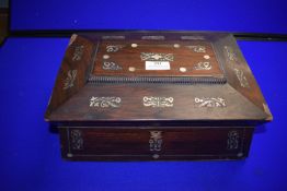 Mother of Pearl Inlaid Walnut Sewing Box