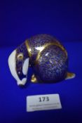 Royal Crown Derby Badger Paperweight (missing stopper)