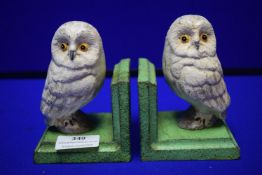 Pair of Reproduction Cast Iron Book Ends - Owls