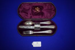 Cased Silver Cutlery Set by Martin Hall & Co. Edinbrugh, in Retailers Case Comprising Knife, Fork,