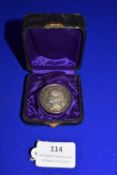 American Peace Medal in Fine Silver with Presentation Case Awarded to Henry Rank Seaman of the