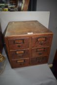1930’s Oak Six Drawer Filing Card Cabinet