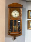 Vintage Vienna Style Wood Cased Pendulum Wall Clock (AF)