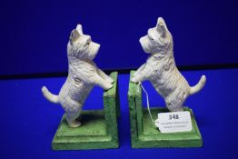 Pair of Reproduction Cast Iron Book Ends - West Highland Terriers