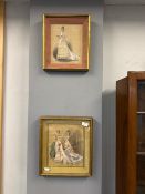 2x Framed 3D Artworks Based on Vintage Fashion Plate from French Magazine La Mode Illustree