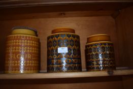 Set Three Large Hornsea Pottery Kitchen Storage Jars