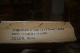 2x Orion Faux Wood Venetian Blinds 1590x1500mm