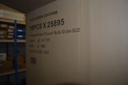 Box of 16x Vintage Worded Dream Bulb Globe B22