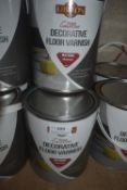 3x 2.5L of Liberon Decorative Floor Varnish Red Fusion