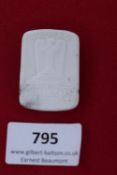 1933 Gautag Schlesien Porcelain Badge, a white porcelain rectangular badge inscribed “Gautag