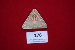 NSDAP Kreis Day Badge, Tirschenreuth/Kemnath 1936, a triangular printed card badge inscribed Kreis-