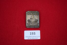 Zweibrücken Kreis Turnfest 1929 Badge, a bronze rectangular badge with cross and roses above legend,