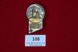 National Shooting Sports Badge, Oberursel-Taunus, a silvered and part-enamelled badge with church