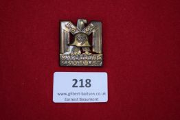 NSDAP Event Badge, bronze finish, commemorating the rally at Magdeburg, 5–6 May. Design features