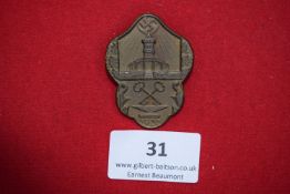 Kyffhäuser Monument Day Badge, 1935, a bronze-coloured alloy badge depicting the Kyffhäuser