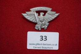 Gebiet Westfalen March Badge, 1938, an aluminium eagle-shaped badge by Paulmann & Crone,