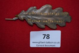 District Championship Badge, 1933, a bronze oak leaf badge inscribed Jung Kreismeister 1933