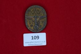 NSDAP District Rally Badge, Großenhain 1932, an oval bronze badge inscribed Gautag d. N.S.D.A.P.