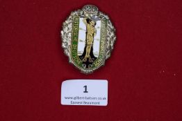 Historic German Shooting Association 25-Year Badge, an oval silvered and enamelled badge with