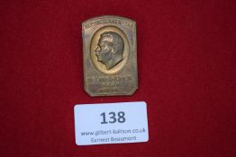 Republican Day Badge, a bronze badge for Republikaner-Tag Neunkirchen Saar, Mai 1927, depicting