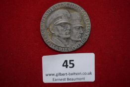 German-Austrian Veterans’ Rally Badge, a large circular aluminium badge by E. Ferd. Wiedmann,