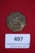 Stadt und Land Hand in Hand Badge, July 1933, an octagonal bronze-finish badge with large central