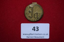 Referendum “Ja” Badge, 1933, a circular brass badge with stylised Gothic Ja and date 12.11.1933,