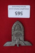 Reichsparteitag Badge, N.S.D.A.P., 1937, a grey-finish pressed metal badge in a stylised Gothic arch