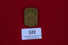 Karlsruhe Turngau Jubilee Badge, a bronze shield-shaped event badge commemorating the 60th