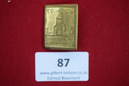 1934 brass commemorative tinnie badge for the Evangelical Church Dedication at Hütschenhausen,