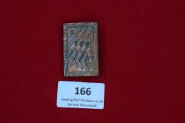 SA Rally Badge, Hoyerswerda 1934, a rectangular bronze event badge dated 22–23 September 1934,