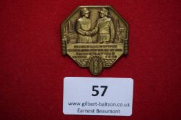 Veterans’ Reunion Badge, Kaiserslautern 1930, an octagonal bronze badge depicting two soldiers