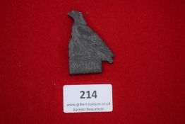 Eagle Commemorative Badge, grey metal with eagle perched above flames, inscribed “Erinnerung