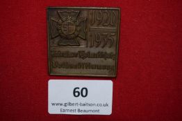 Cologne Homeland Protection Badge, 1935, a rectangular bronze badge, inscribed Kölner Heimatschutz
