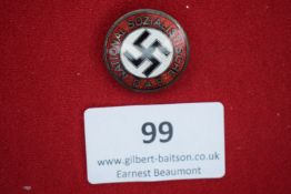 Enamelled NSDAP Party Membership Badge, standard type, red band with “National-Sozialistische D.A.