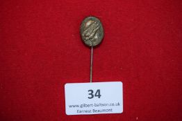 Luftwaffe Glider Pilot’s Badge Stickpin, a miniature oval stickpin badge in bronze, depicting