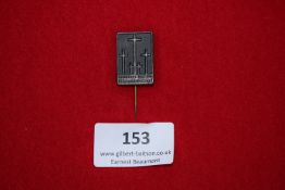 Volksbund War Graves Stickpin, a rectangular grey metal pin badge showing four crosses, inscribed