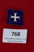 Evangelische Frauenhülfe Enamel Badge, a small gilt and enamel badge, blue enamel ground with