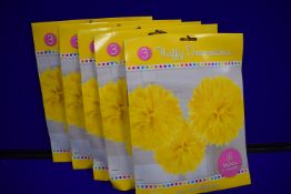 Quantity of Yellow Fluffy Decorations