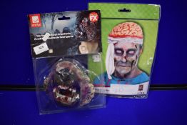 Werewolf Mouth Prosthetic, and a Bandaged Bloody Brain Hat