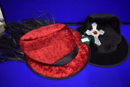 2x Velvet Halloween Hats