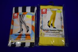 2x Smiffys Tights - 1x Yellow, and 1x Harlequin