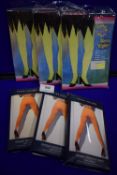 6x Tights - 3x Neon Orange Footless, and 3x Neon Yellow