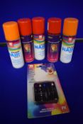 5x Coloured Hair Sprays and 1x Pack of Make-Up Sticks