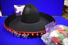 Day of the Dead Sombrero, Cummerbund, and Floral Garland