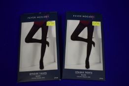2x Fever Black Opaque Tights