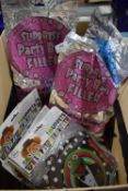 Box of Assorted Party Accessories, Bag Fillers, etc.