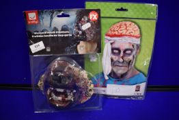 Werewolf Mouth Prosthetic, and a Bandaged Bloody Brain Hat